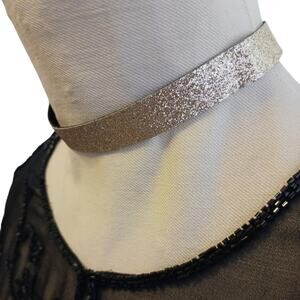 Sparkle Gold Choker Necklace Glamor Holiday Shimmer Party Prom Wedding Rock Punk